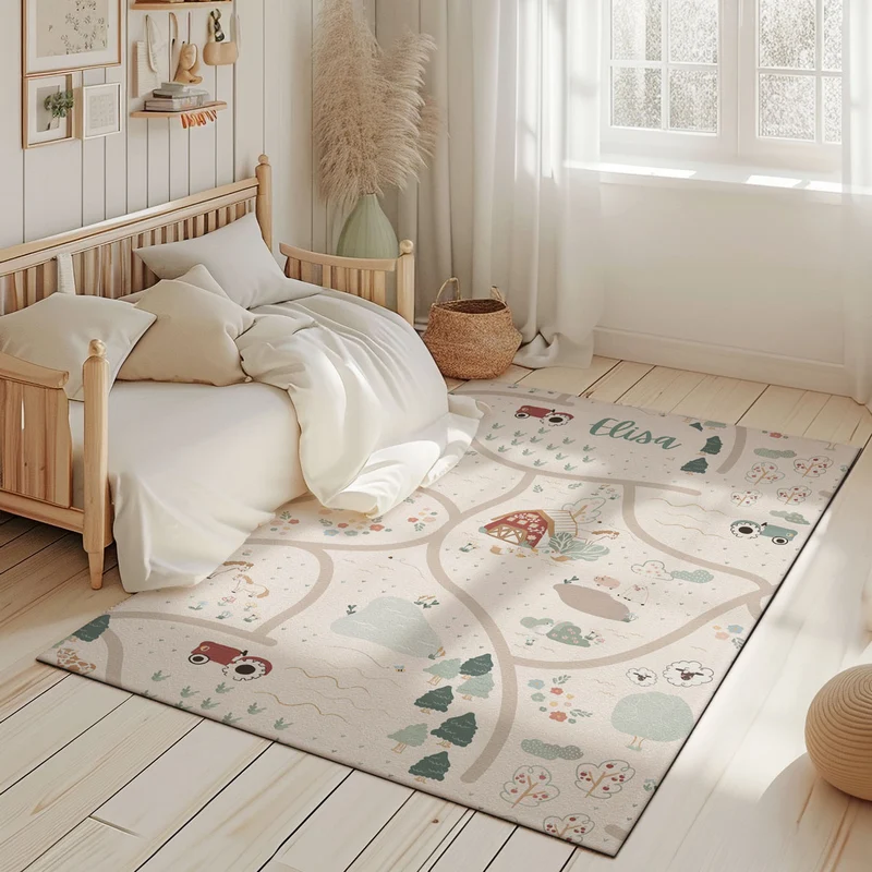 Tapis de jeu Happy Farm - Plusieurs tailles disponibles - Nom personnalisable