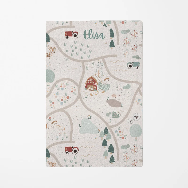 Tapis de jeu Happy Farm - Plusieurs tailles disponibles - Nom personnalisable
