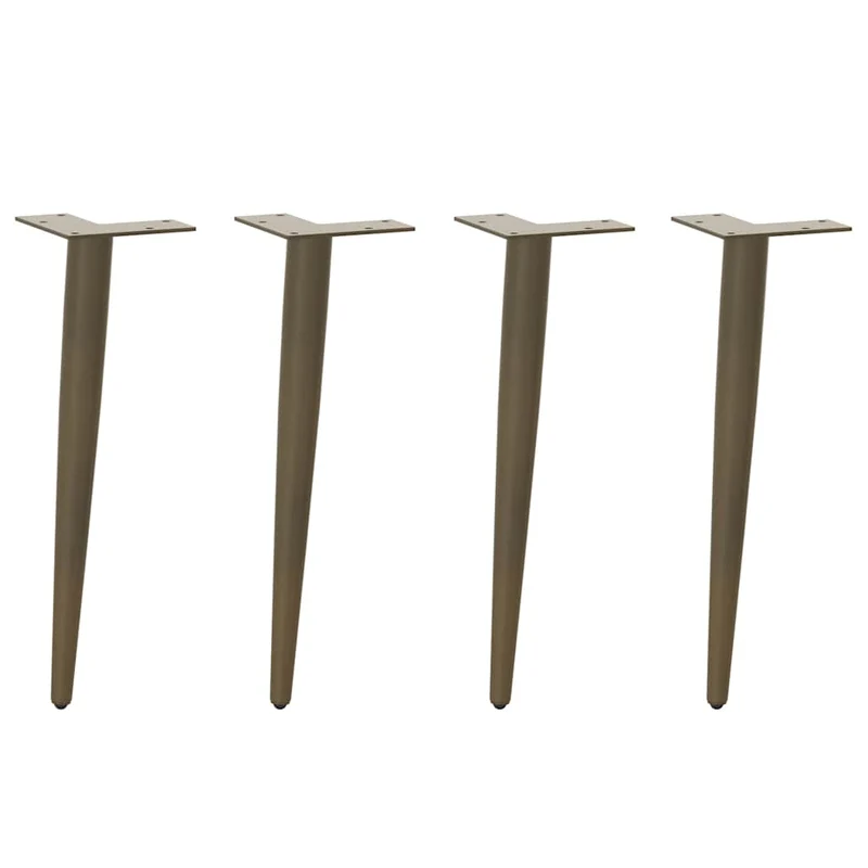 Pieds De Table Console Forme Conique 4 Pièces Acier Naturel