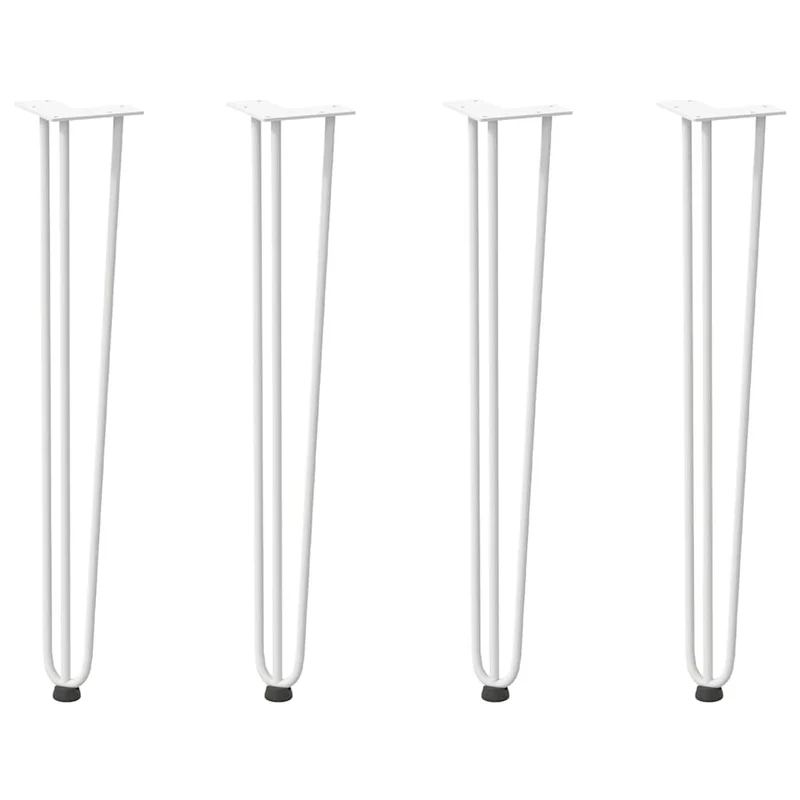 Pieds En Épingle À Cheveux Pour Consoles, Lot De 4, , , Acier Massif Blanc