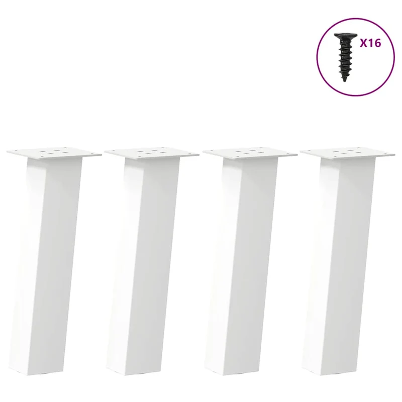 Pieds De Table Console 4 Pièces 72 Cm Acier Blanc