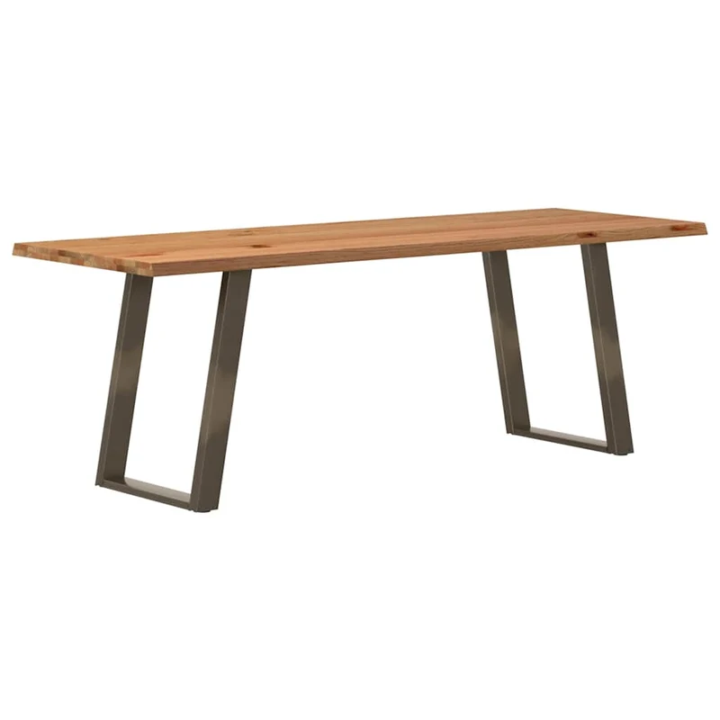 Table en Bois de Chêne et Métal au Style Industriel