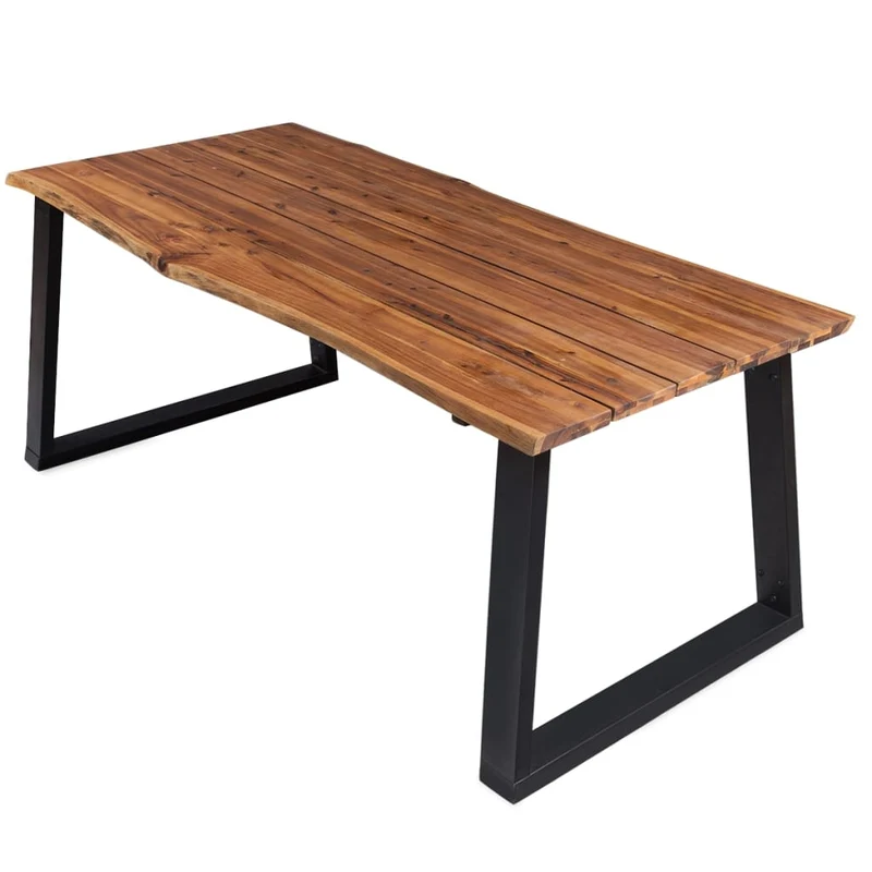Table en Bois d'Acacia et Métal au Style Industriel