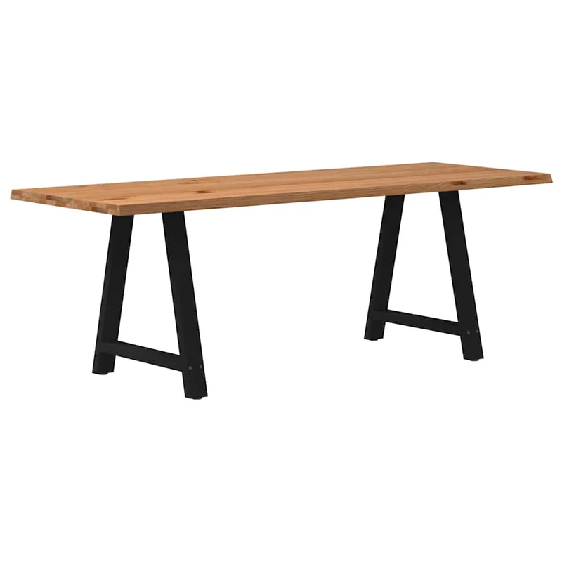 Table Industrielle en Bois et Acier pour 6 Personnes