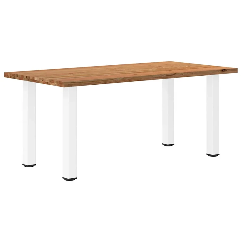 Table en Bois de Chêne et Pieds Blancs