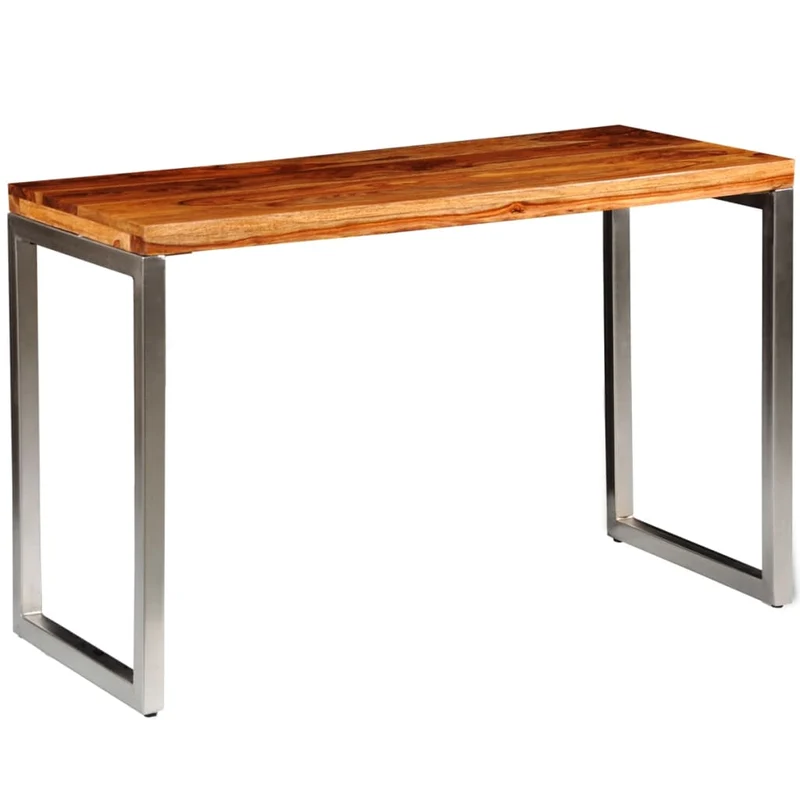 Table à Manger en Bois Massif et Acier