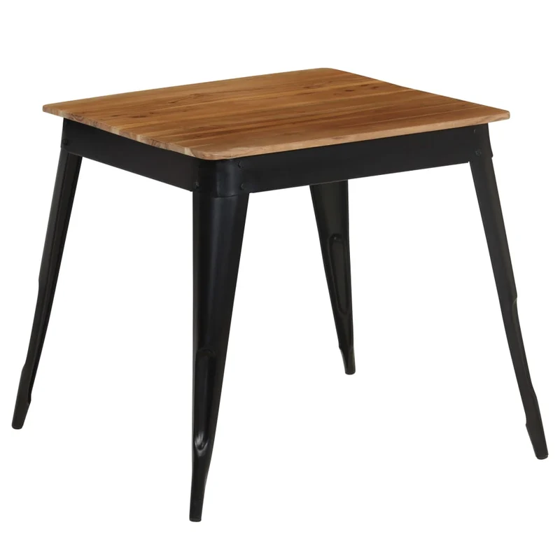 Petite Table Industrielle en Bois d'Acacia et Acier