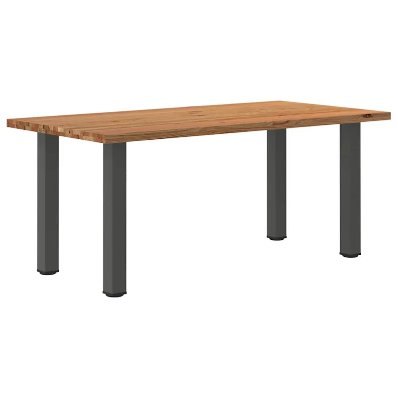 Table en Bois de Chêne Marron Clair et Anthracite