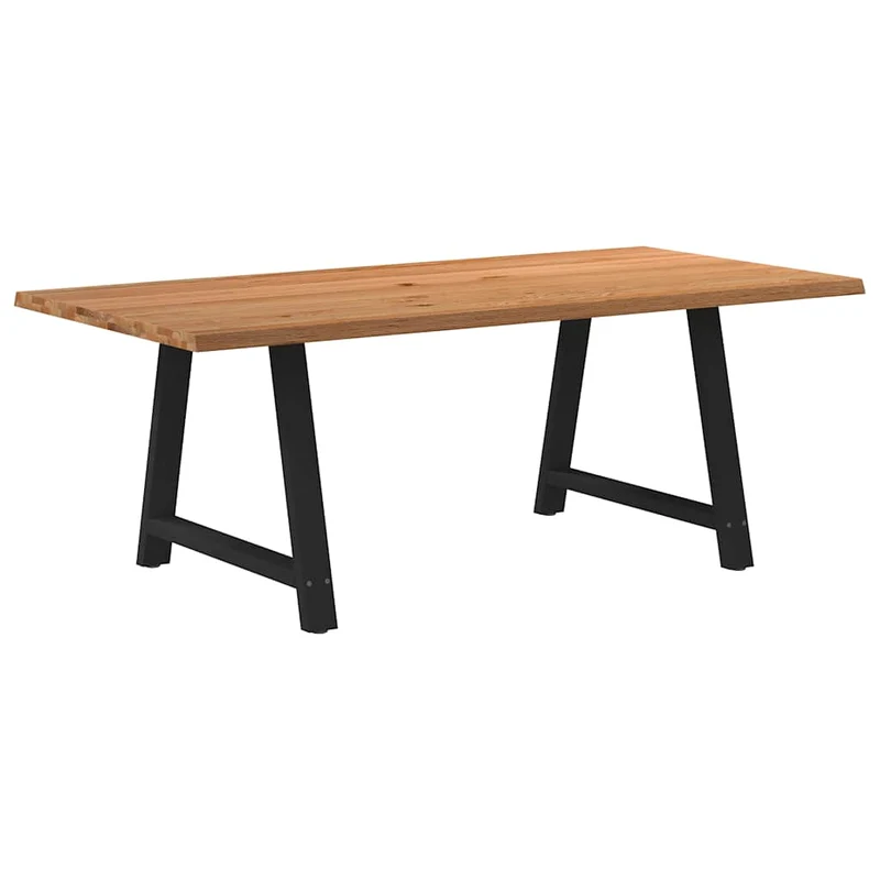 Table en Chêne Massif et Acier Noir Type Industriel