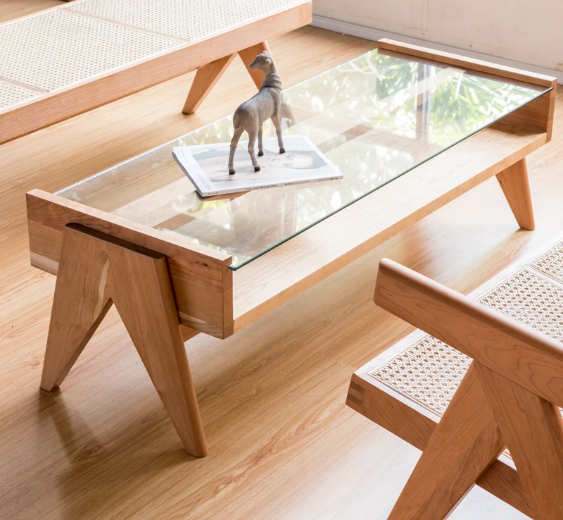 Table basse Chandy en bois de ceriser
