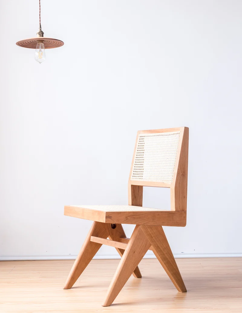 Chaise Chandy simpo en bois de cerisier, 2 Pièces