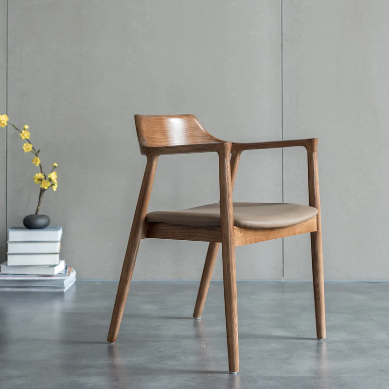 Chaise Quinto en bois massif et simili-cuir (2 Pièces)