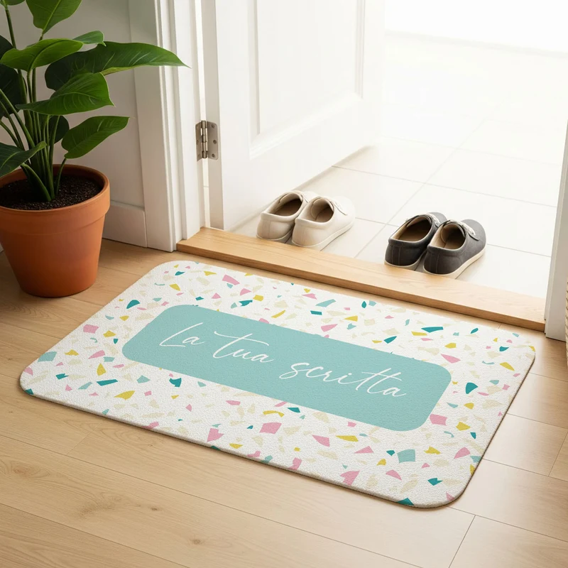 Paillasson multicolore pour terrasse - Plusieurs tailles disponibles - Écriture personnalisable