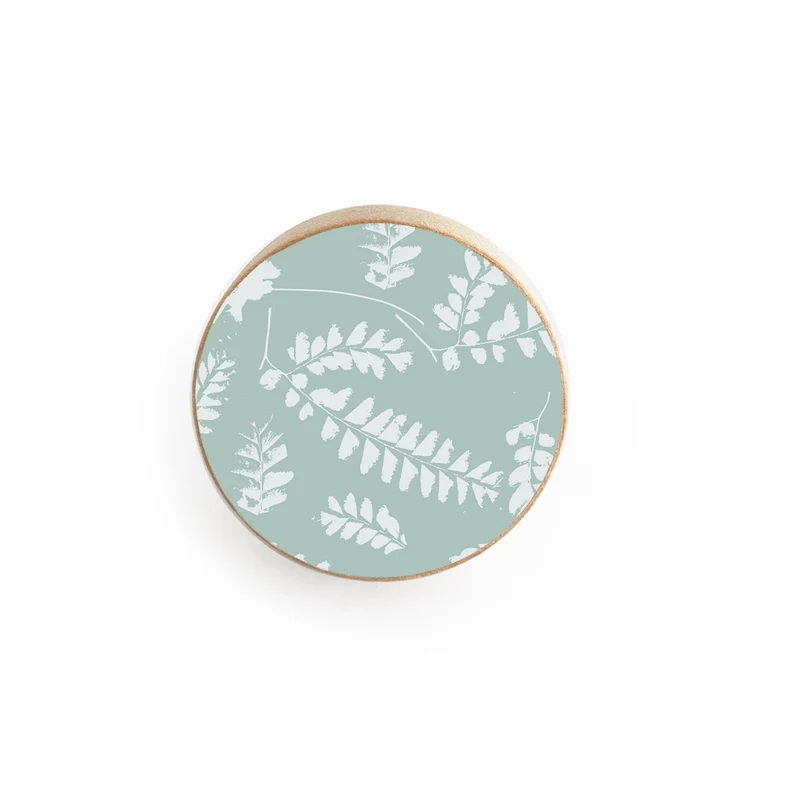 Poignée de porte en bois à motif de feuillage - Disponible en plusieurs couleurs