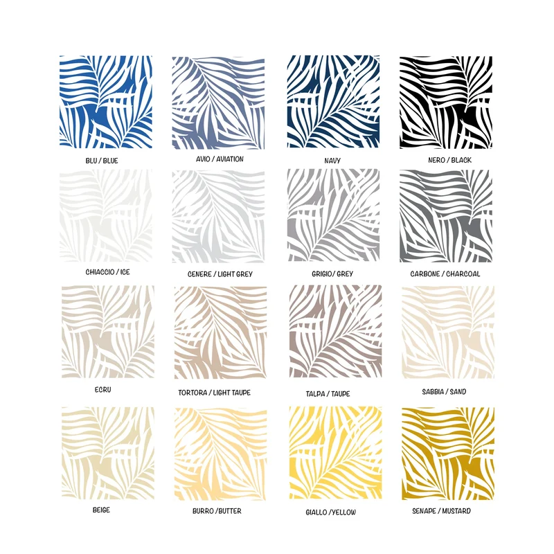 Poignée de porte en bois avec motif de feuilles tropicales en relief - Plusieurs couleurs disponibles