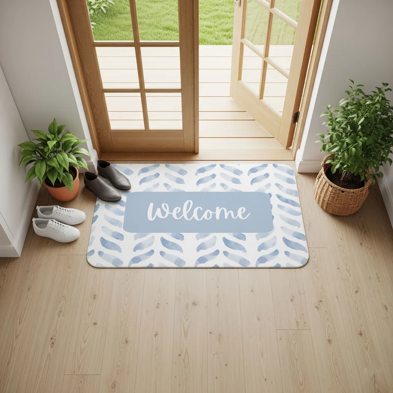 Paillasson à chevrons - Plusieurs tailles disponibles - Texte personnalisable