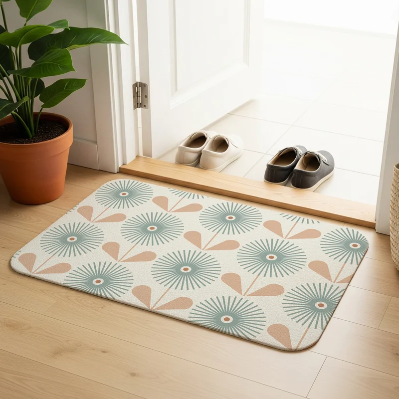 Tapis antidérapant Crépuscule de tournesols - Plusieurs tailles disponibles - Texte personnalisable