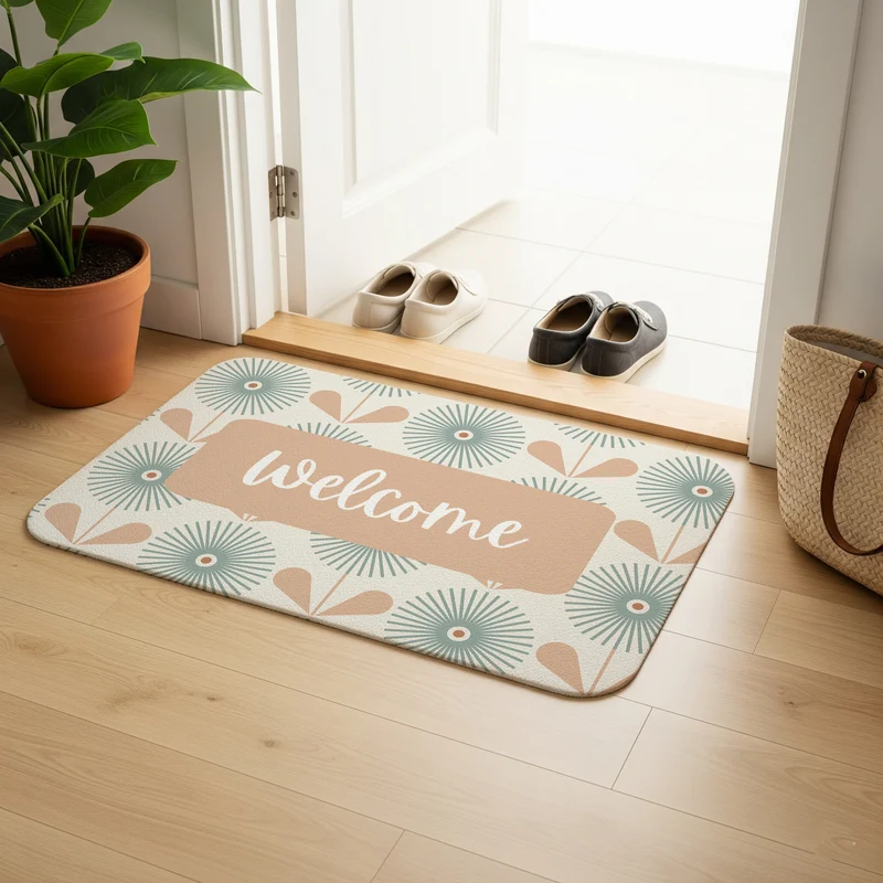 Tapis antidérapant Crépuscule de tournesols - Plusieurs tailles disponibles - Texte personnalisable