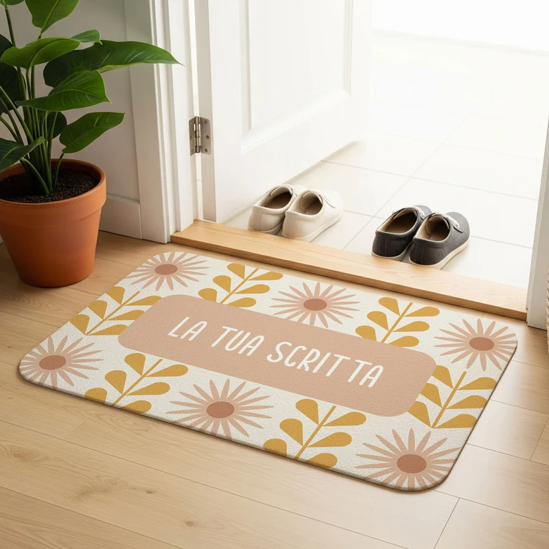 Paillasson à motif floral dégradé - Plusieurs tailles disponibles - Texte personnalisable