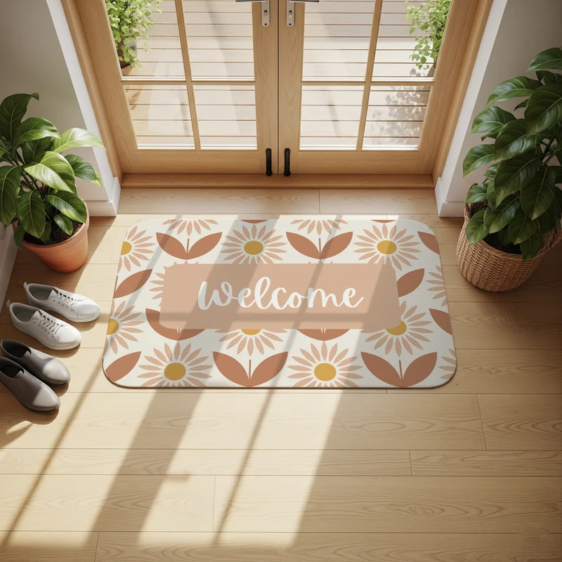 Tapis de porte Daisy Reverie - Plusieurs tailles disponibles - Texte personnalisable