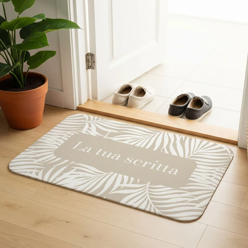 Tapis de porte à motif de feuilles tropicales - Plusieurs couleurs et tailles disponibles - Personnalisable
