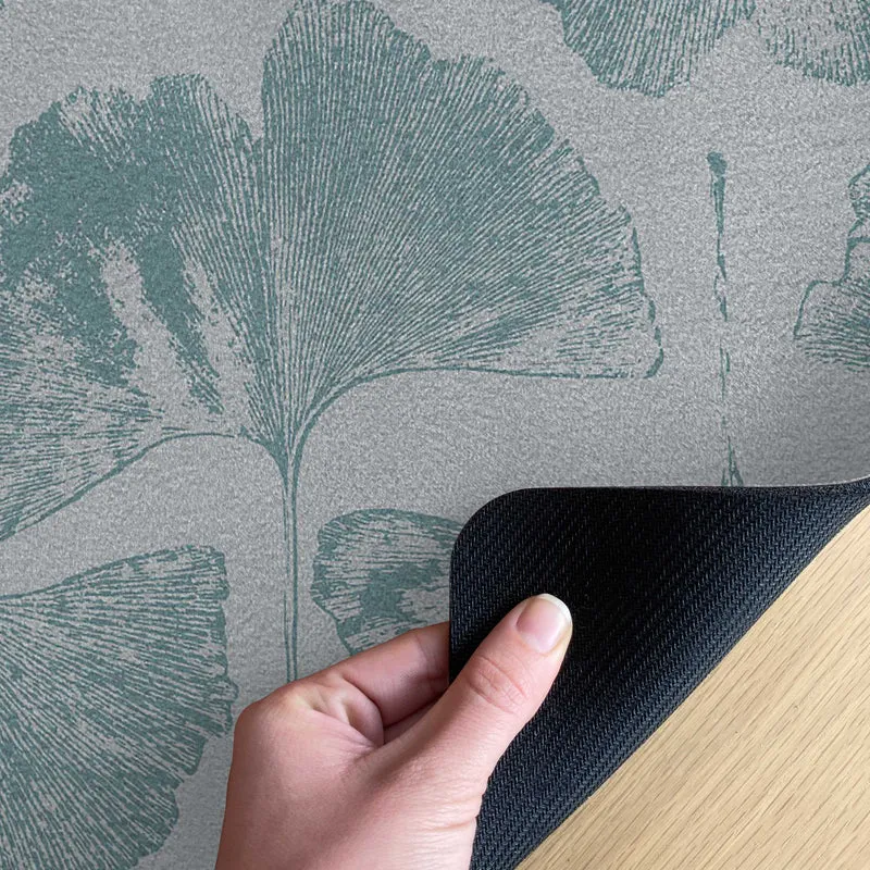 Tapis de porte absorbant à motif feuille de ginkgo - Plusieurs couleurs et tailles disponibles - Personnalisable