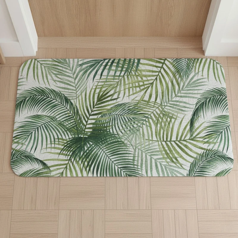 Tapis de porte aquarelle tropicale - Plusieurs tailles disponibles - Personnalisable