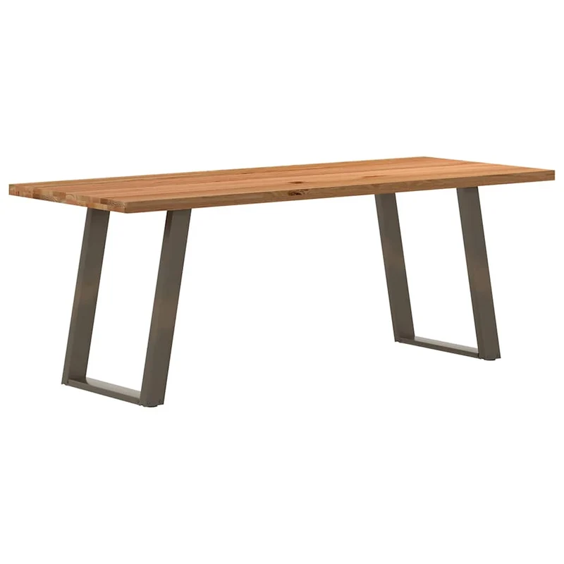 Table en Bois de Chêne et Pied Anthracite
