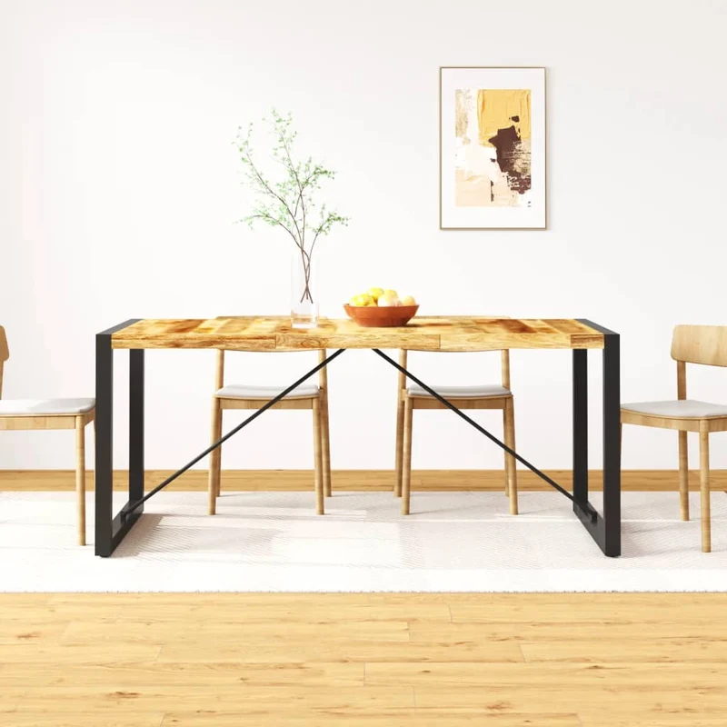 Table en Bois de Manguier et Acier 180x90