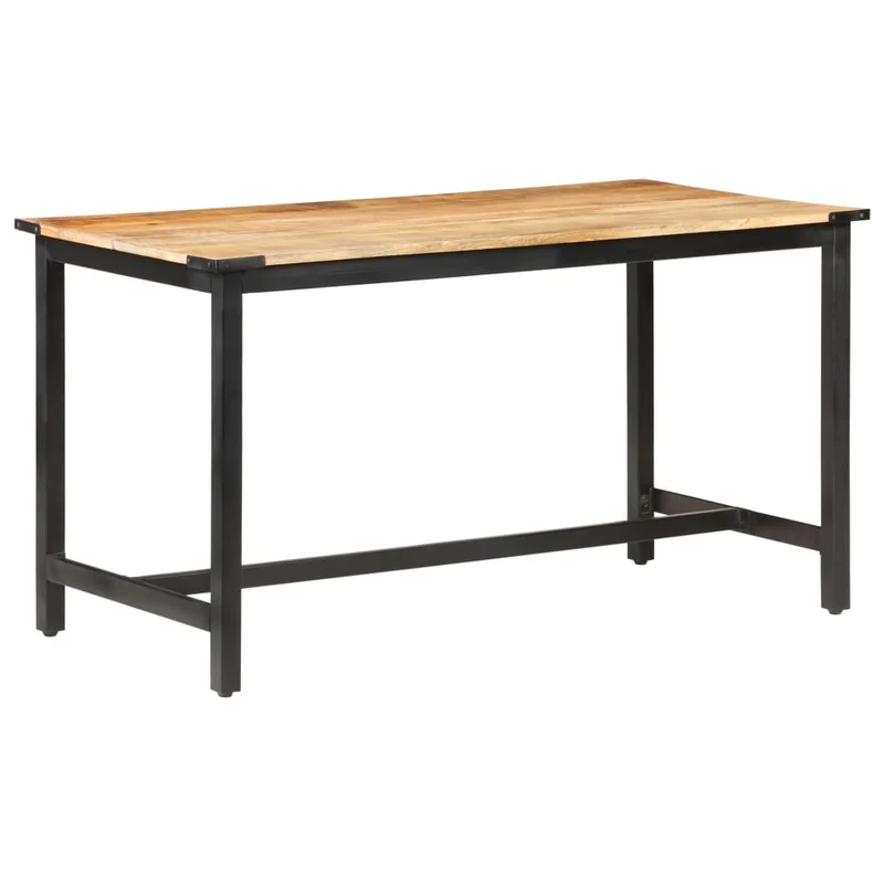 Table en Bois de Manguier et Acier Noir