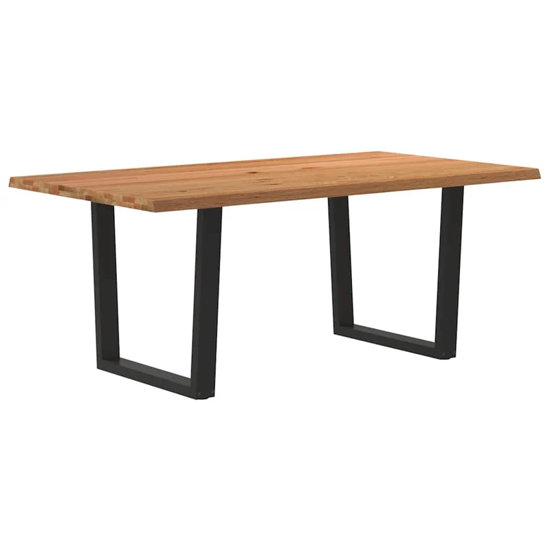 Table en Bois Massif et Acier Noir