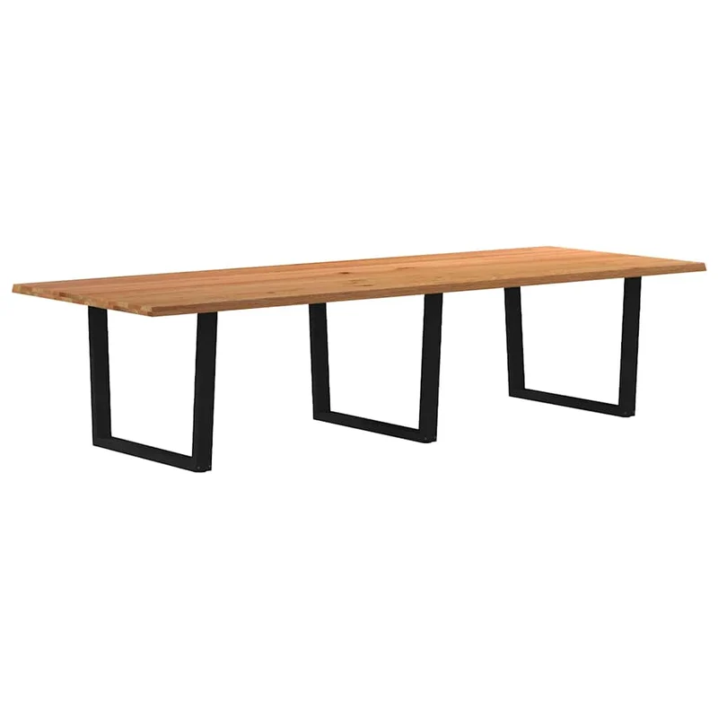 Table en Bois Massif et Acier Noir