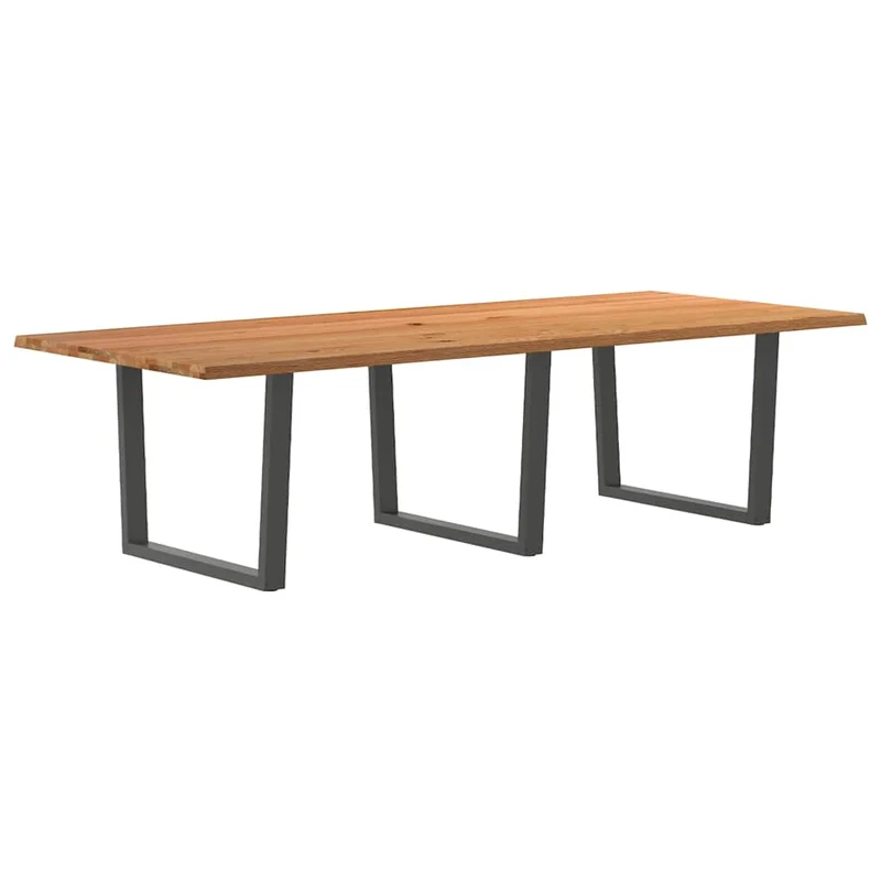 Table XXL en Bois Massif et Acier Anthracite