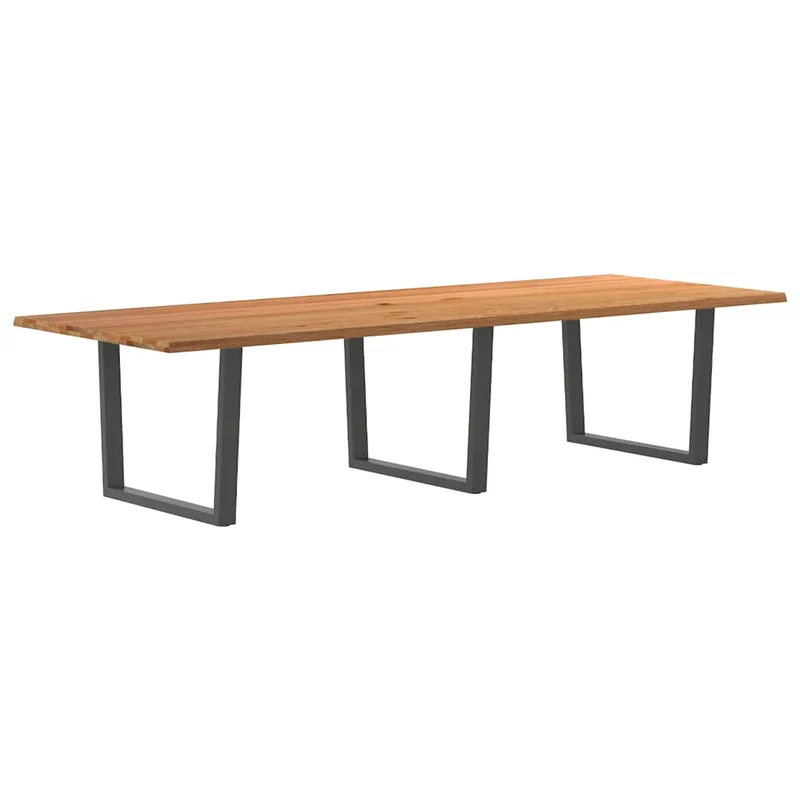 Table XXL en Bois Massif et Acier Anthracite