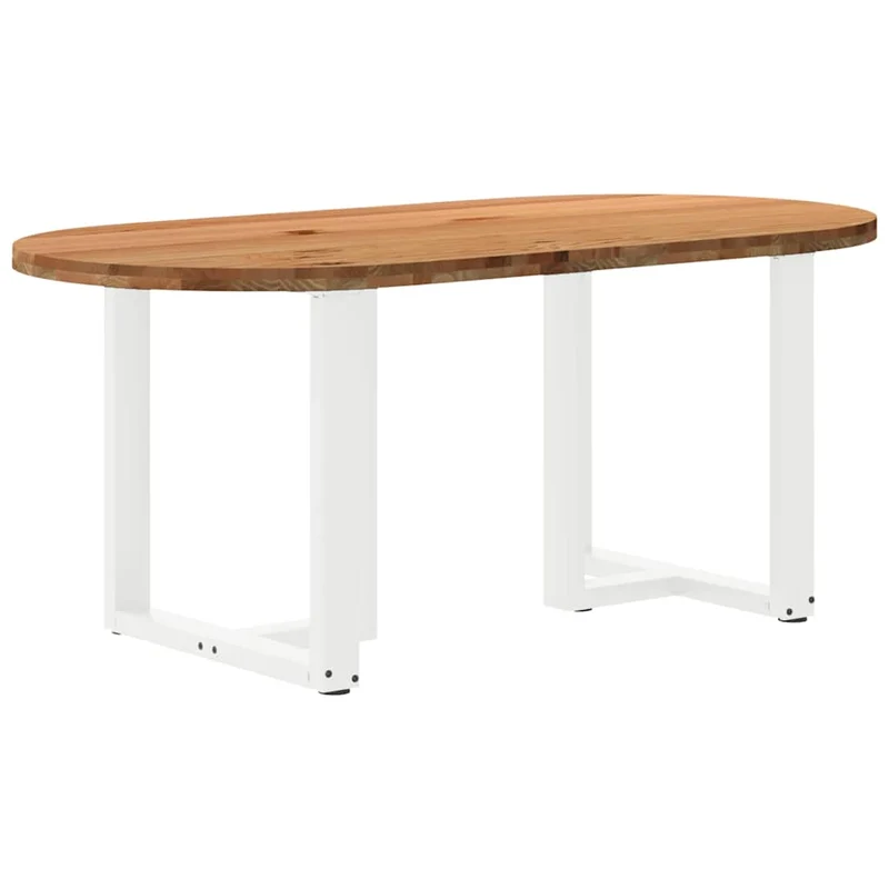 Table Industrielle avec Plateau en Bois et Pieds en Métal