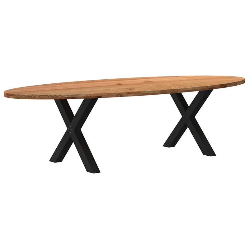 Table à Manger en Bois et Pieds en Croix