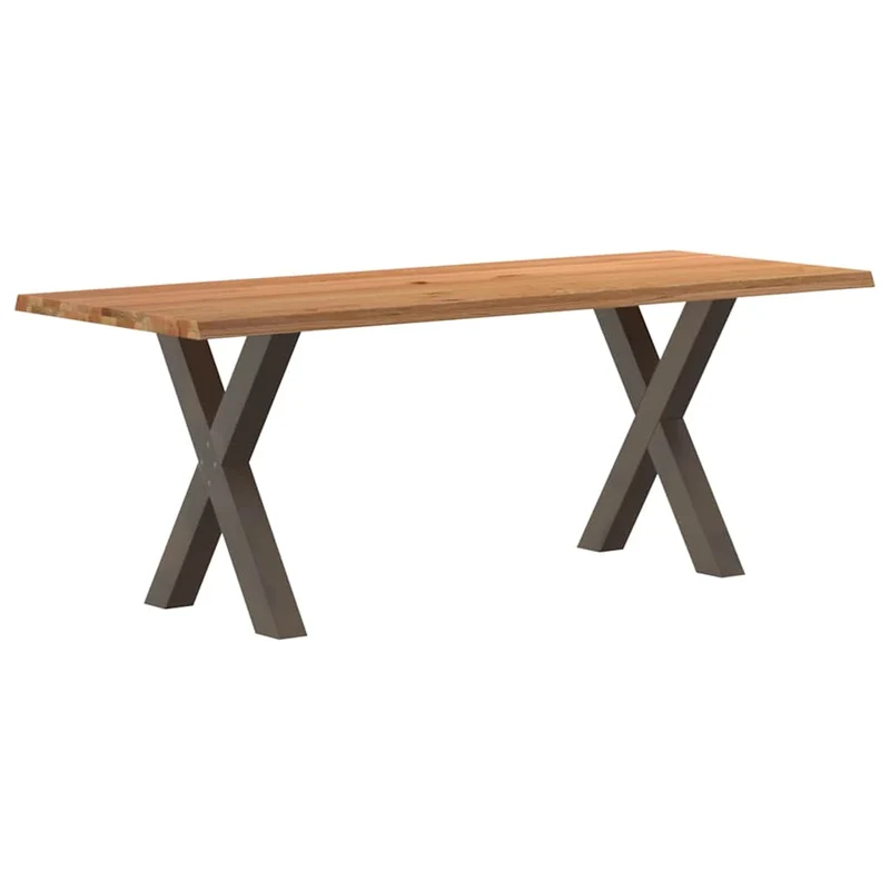 Table Industrielle en Bois et Pieds Métal en Croix
