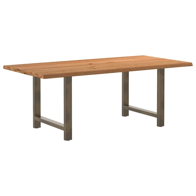 Table Industrielle en Bois de Chêne Massif 200x100 cm