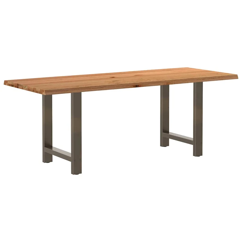 Table Industrielle en Bois de Chêne Massif 200x100 cm