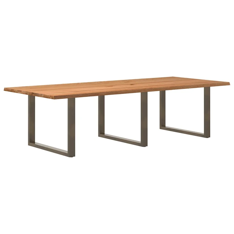 Table Industrielle en Chêne Massif et Acier 8 Personnes
