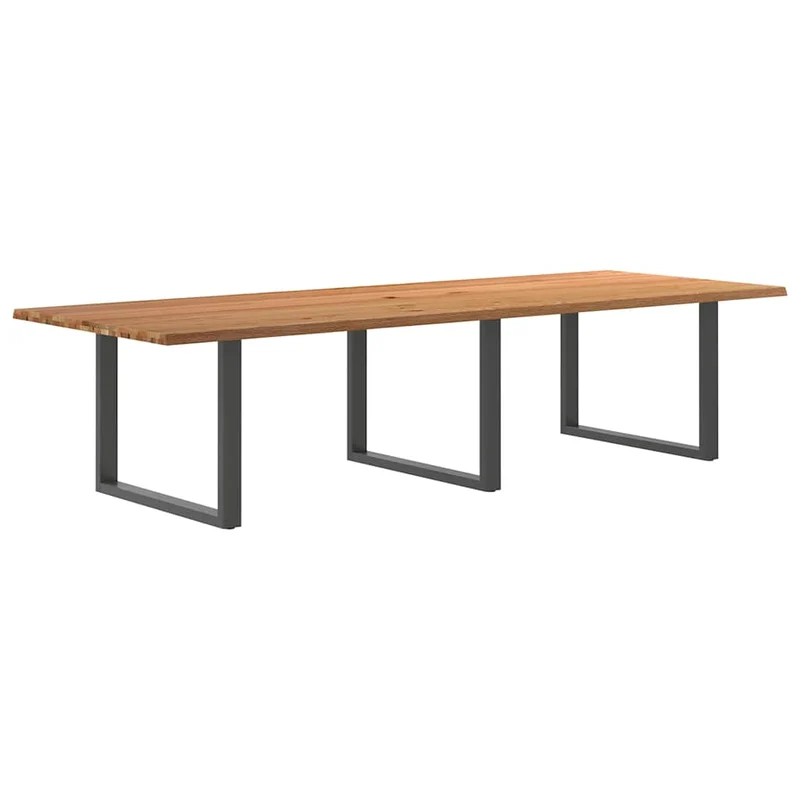 Table Industrielle en Chêne Massif et Acier 8 Personnes