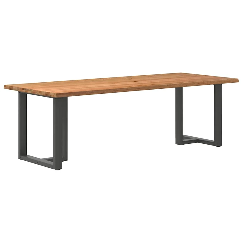 Table Industrielle en Bois de Chêne pour 6 Personnes
