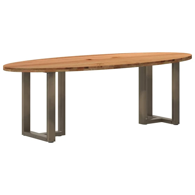 Table Industrielle d'Intérieur en Bois de Chêne Massif