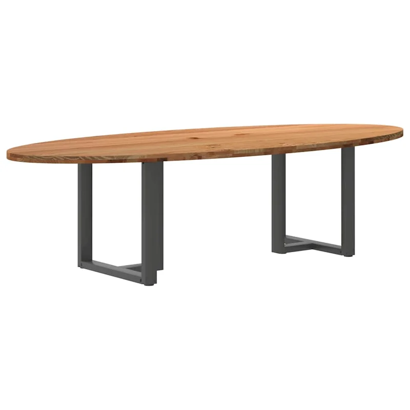 Table Industrielle d'Intérieur en Bois de Chêne Massif