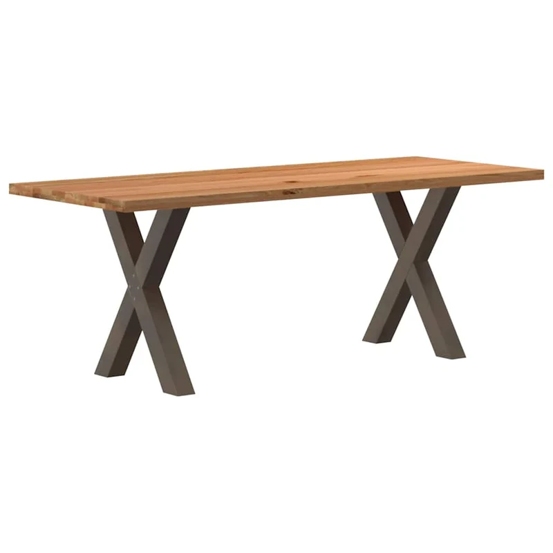 Table Industrielle en Bois de Chêne pour 8 à 10 Personnes