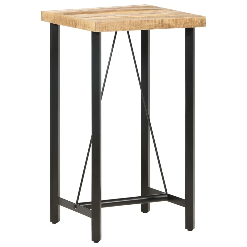 Table de Bar en Bois et Fer au Style Industriel