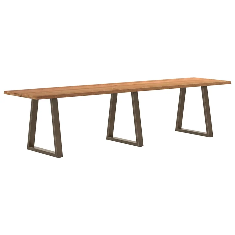 Longue Table Industrielle en Bois Massif et Métal
