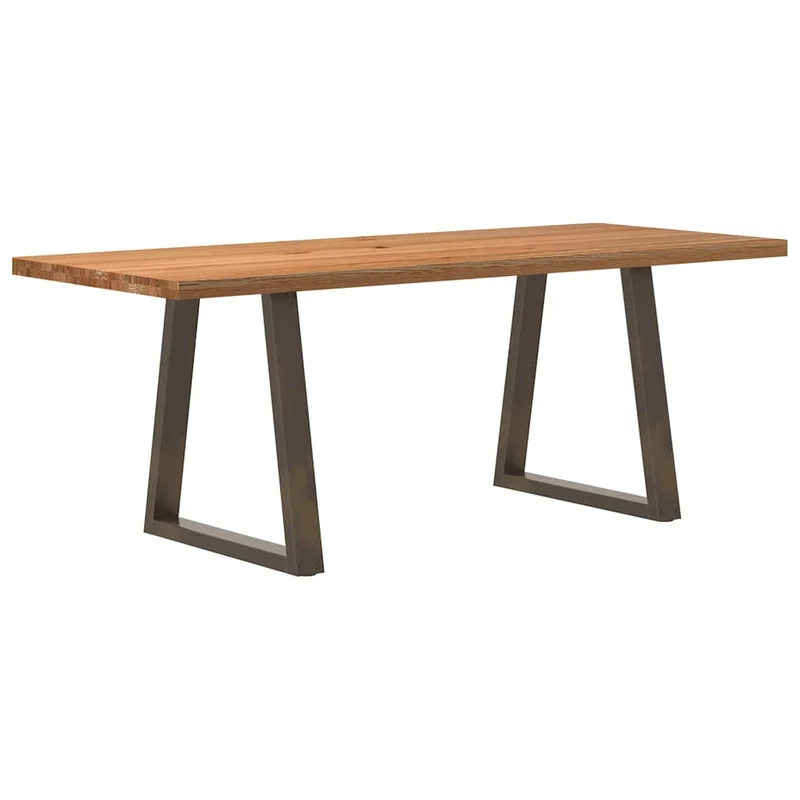 Table Industrielle en Bois Massif et Métal de 220 cm