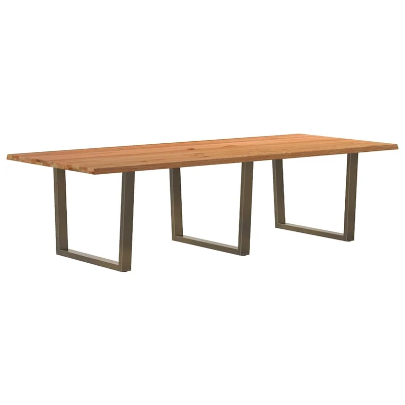 Table Industrielle en Bois Massif et Acier pour 10 Personnes
