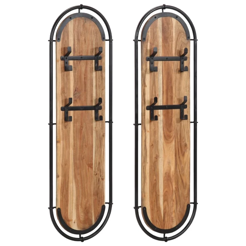 Porte-Manteaux en Bois et Fer Style Industriel